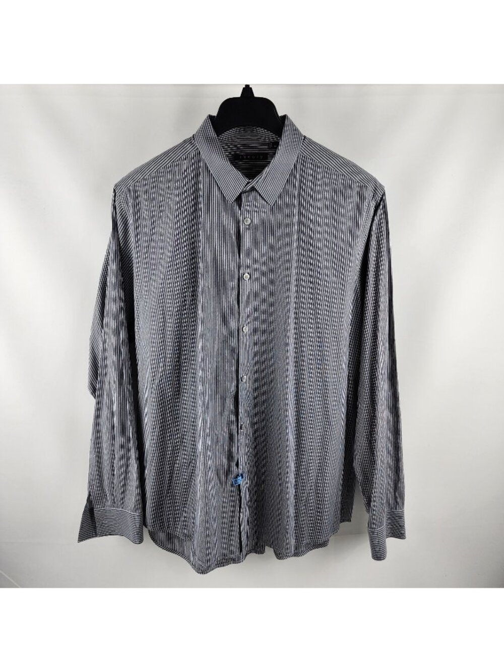 Theory Shirt Mens XXL Gray White Pinstripe L/S Dress Shirt